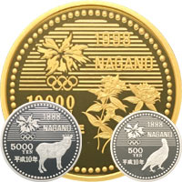 記念硬貨長野オリンピック(5千円銀貨・5百円銀貨）貨幣