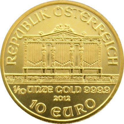 12mm年号オーストリア ウィーン金貨 1/10オンス 純金 24金 3.11g 未使用品 送料無料 ギフト