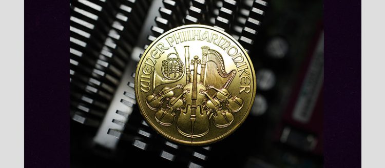 オーストリア ウィーン金貨 1/10オンス 純金 24金 3.11g 流通品12mm年号